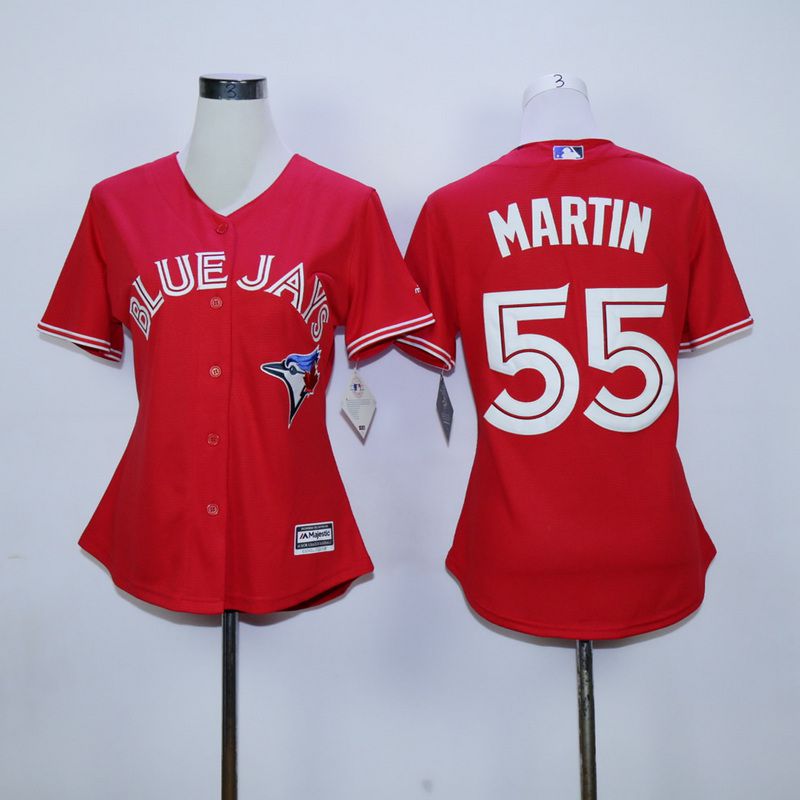 Women Toronto Blue Jays #55 Martin Red MLB Jerseys->women mlb jersey->Women Jersey